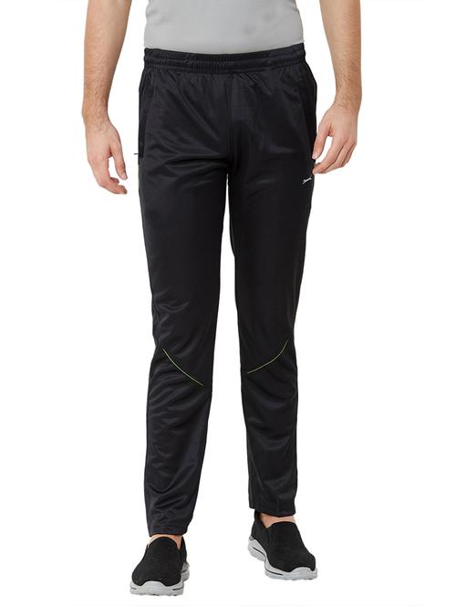 black solid full length track pant - 17219121 - Standard Image - 1