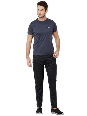 black solid full length track pant - 17219124 - Standard Image - 4