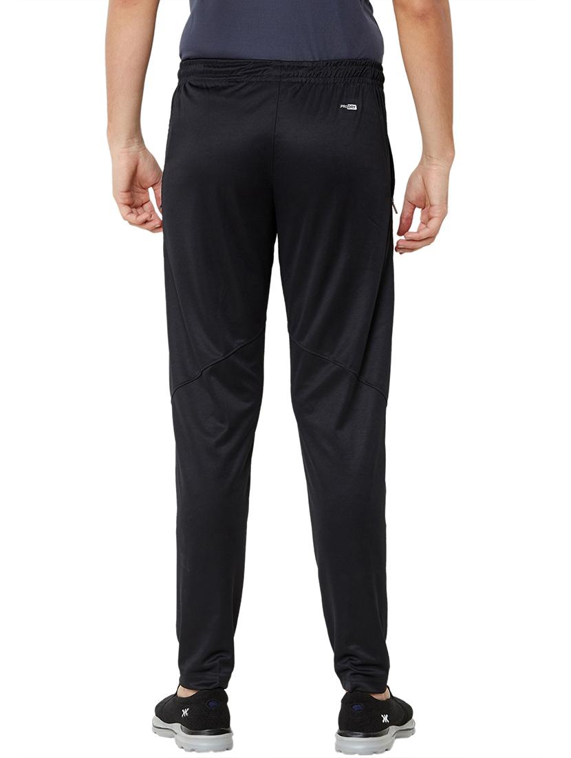 black solid full length track pant - 17219124 - Zoom Image - 3