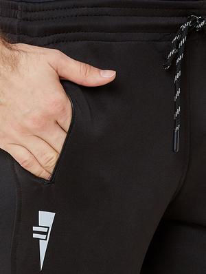 black solid full length track pant - 17219130 - Standard Image - 5
