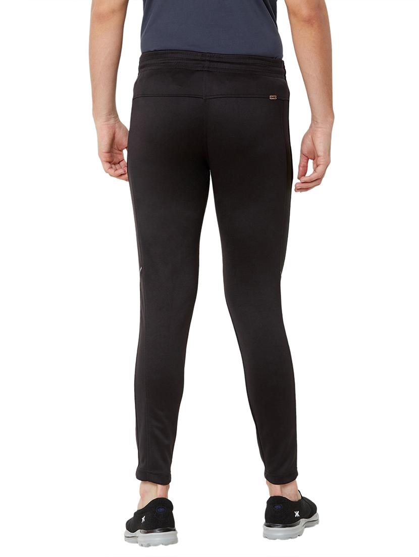 black solid full length track pant - 17219130 - Zoom Image - 3