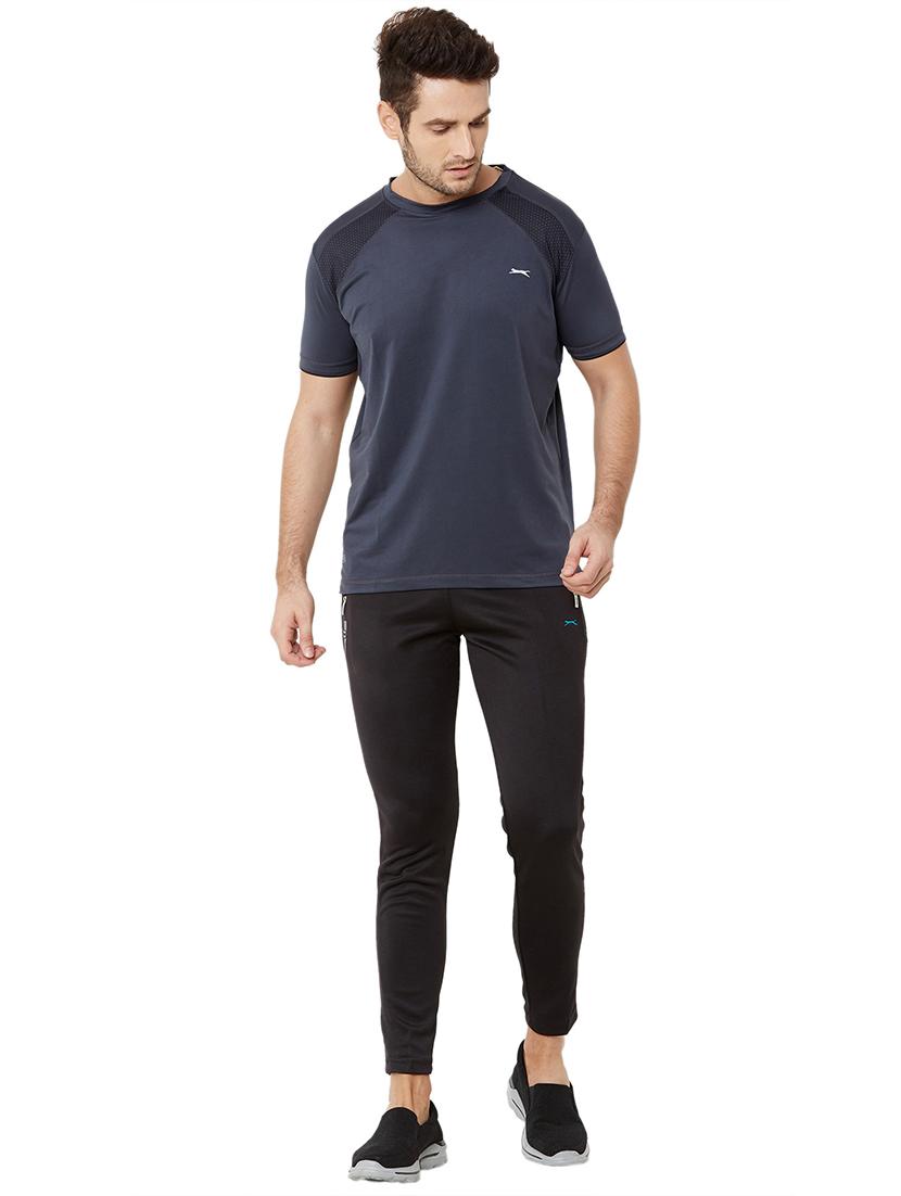 black solid full length track pant - 17219130 - Zoom Image - 4
