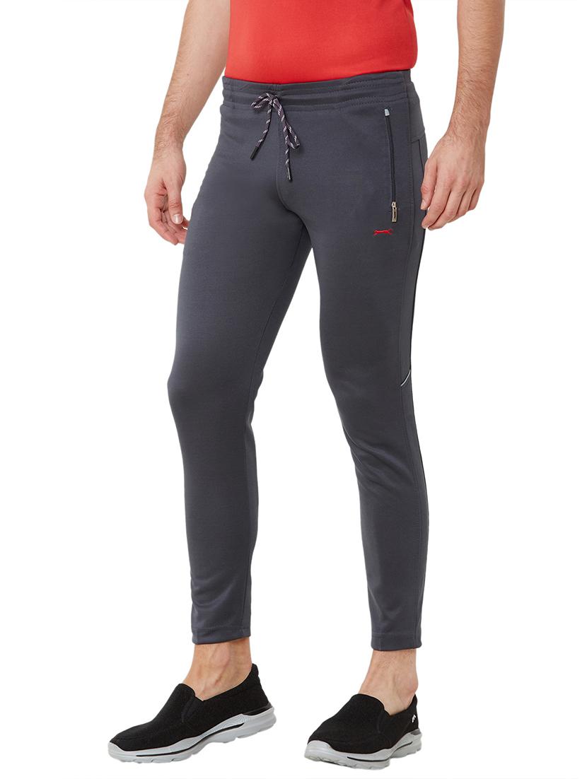 grey solid full length track pant - 17219132 - Zoom Image - 2