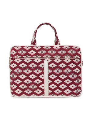maroon cotton polyester blend laptop bag - 17219207 - Standard Image - 2