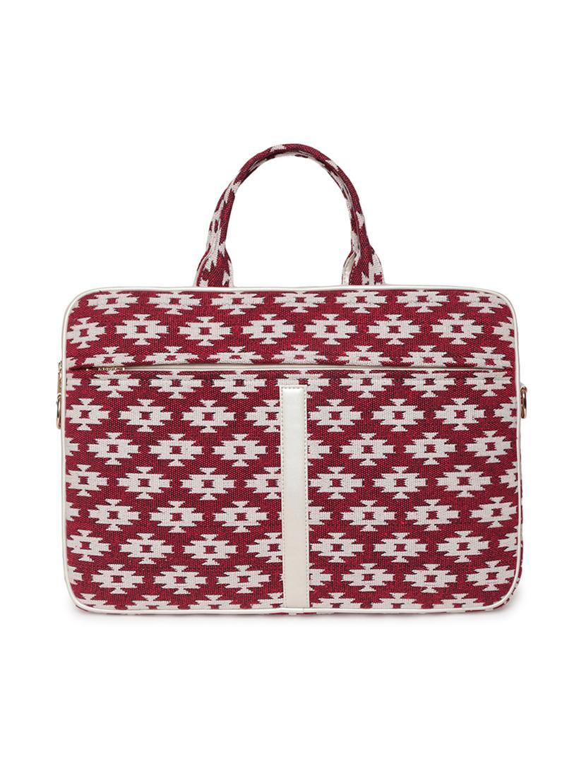 maroon cotton polyester blend laptop bag - 17219207 - Zoom Image - 2