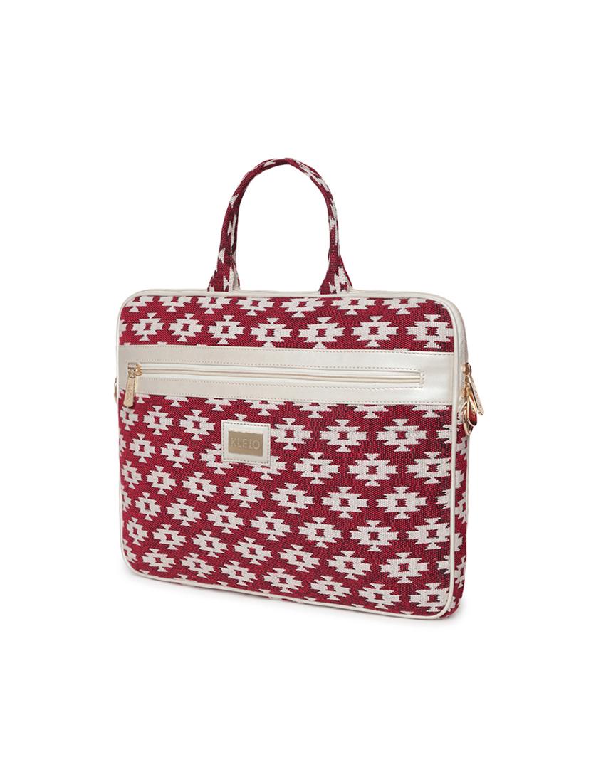 maroon cotton polyester blend laptop bag - 17219207 - Zoom Image - 4