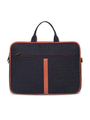 blue cotton polyester blend laptop bag - 17219208 - Standard Image - 2