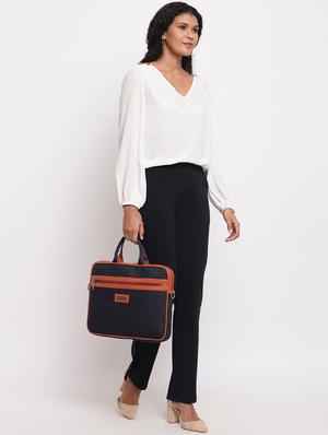blue cotton polyester blend laptop bag - 17219208 - Standard Image - 5