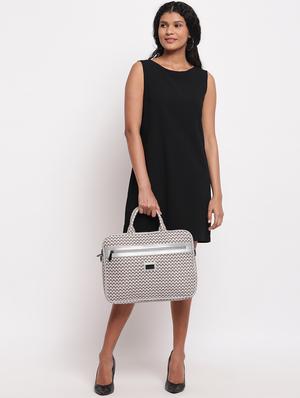 silver cotton polyester blend laptop bag - 17219211 - Standard Image - 5