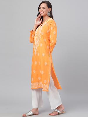 chikankari straight kurta - 17219224 - Standard Image - 2