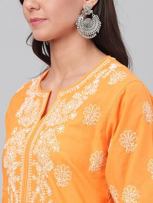 chikankari straight kurta - 17219224 - Standard Image - 5
