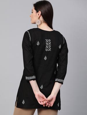 chikankari straight kurti - 17219225 - Standard Image - 3