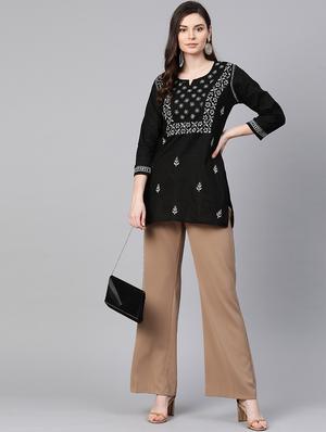 chikankari straight kurti - 17219225 - Standard Image - 4