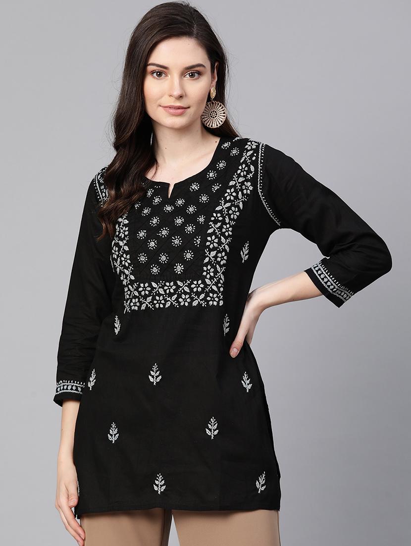 chikankari straight kurti - 17219225 - Zoom Image - 1