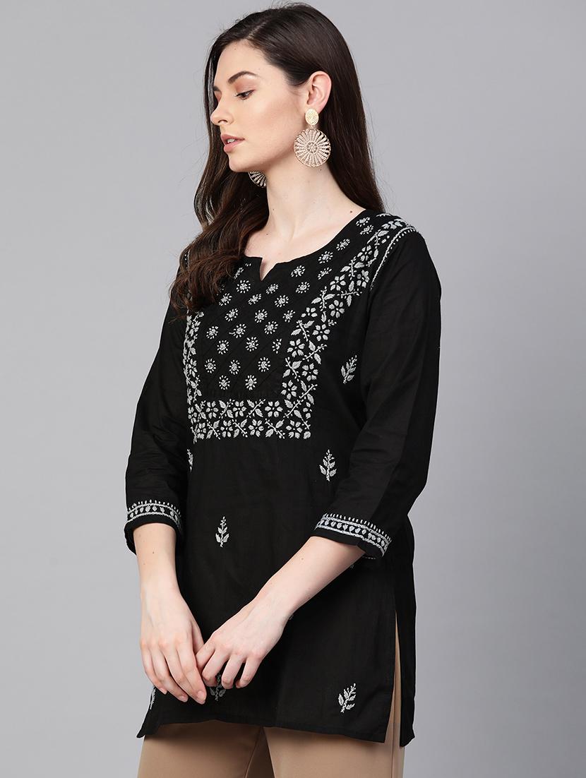 chikankari straight kurti - 17219225 - Zoom Image - 2