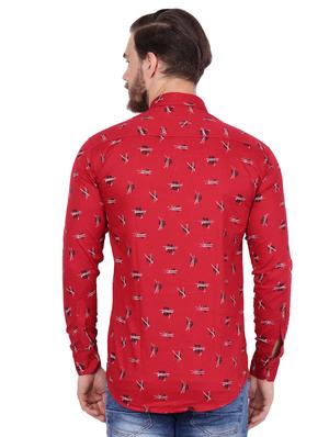 red printed casual shirt - 17219263 - Standard Image - 3