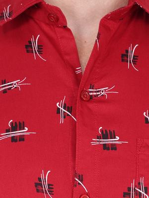red printed casual shirt - 17219263 - Standard Image - 4