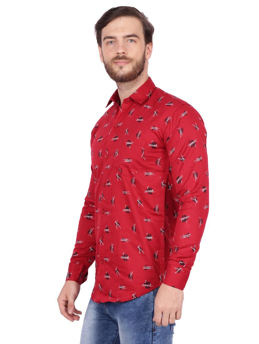 red printed casual shirt - 17219263 - Zoom Image - 2
