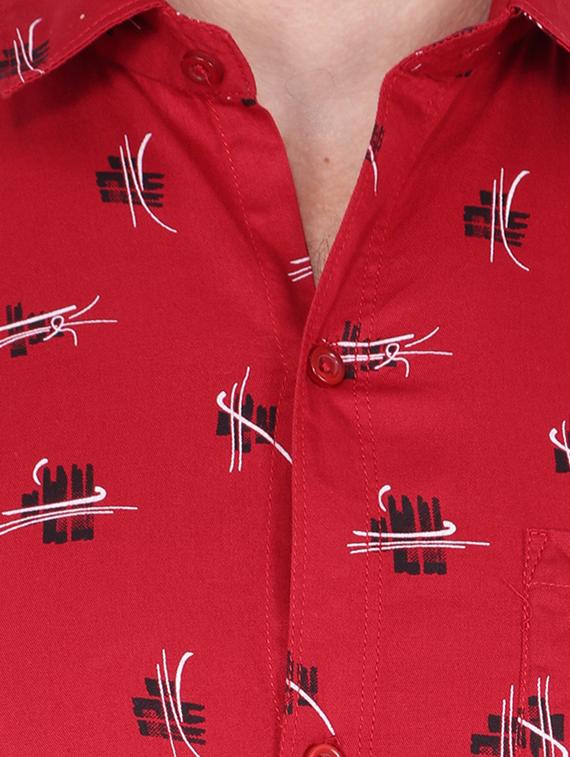 red printed casual shirt - 17219263 - Zoom Image - 4