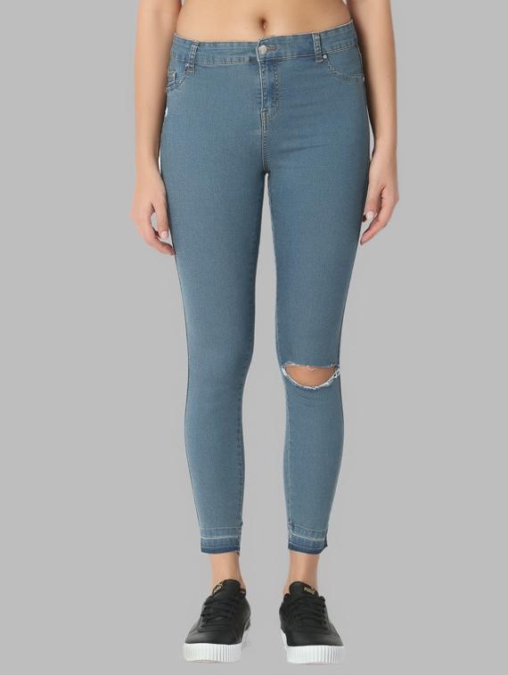 knee slit skinny fit jeans - 17219295 - Zoom Image - 1