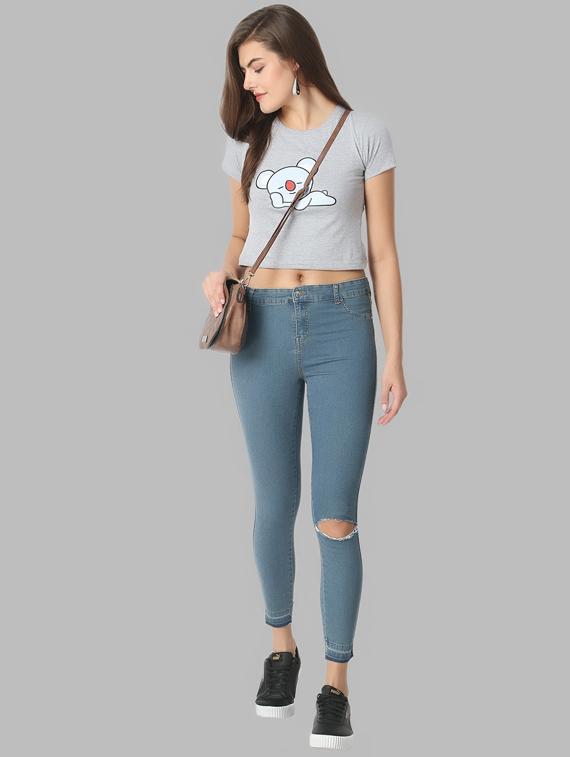 knee slit skinny fit jeans - 17219295 - Zoom Image - 4