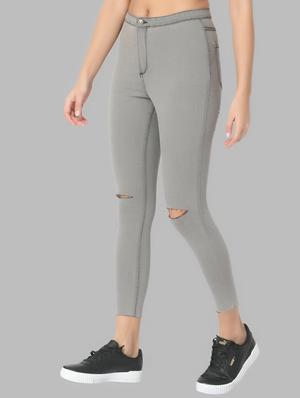 knee slit mid rise jeans - 17219297 - Standard Image - 3