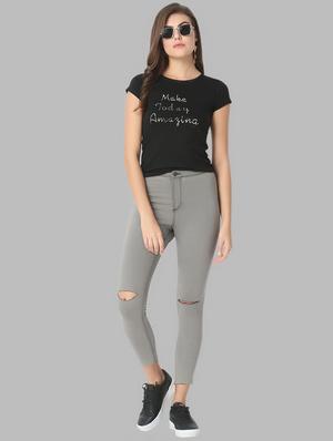 knee slit mid rise jeans - 17219297 - Standard Image - 5