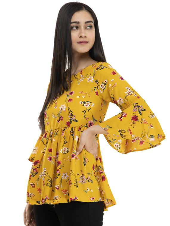 bell sleeves floral top - 17220202 - Zoom Image - 2