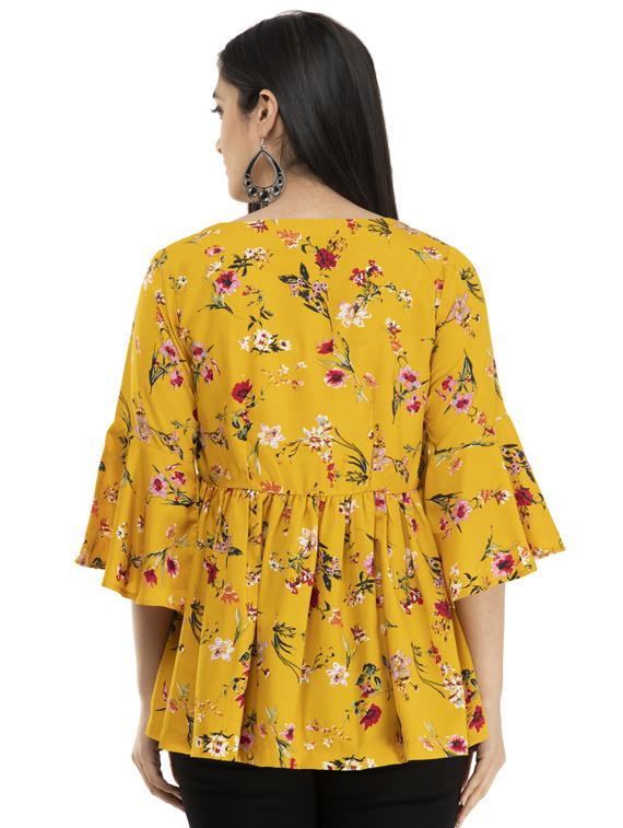 bell sleeves floral top - 17220202 - Zoom Image - 3