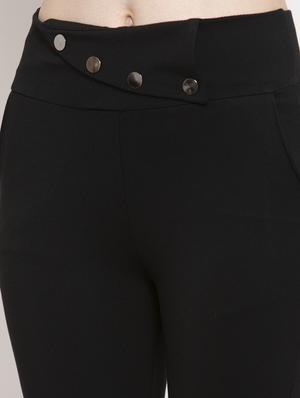 high rise button detail jeggings - 17220225 - Standard Image - 5