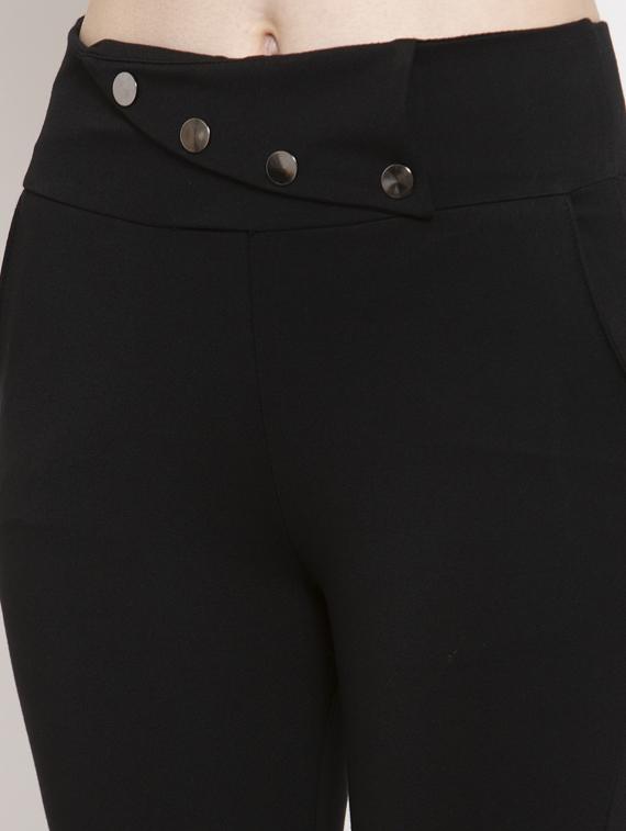 high rise button detail jeggings - 17220225 - Zoom Image - 5
