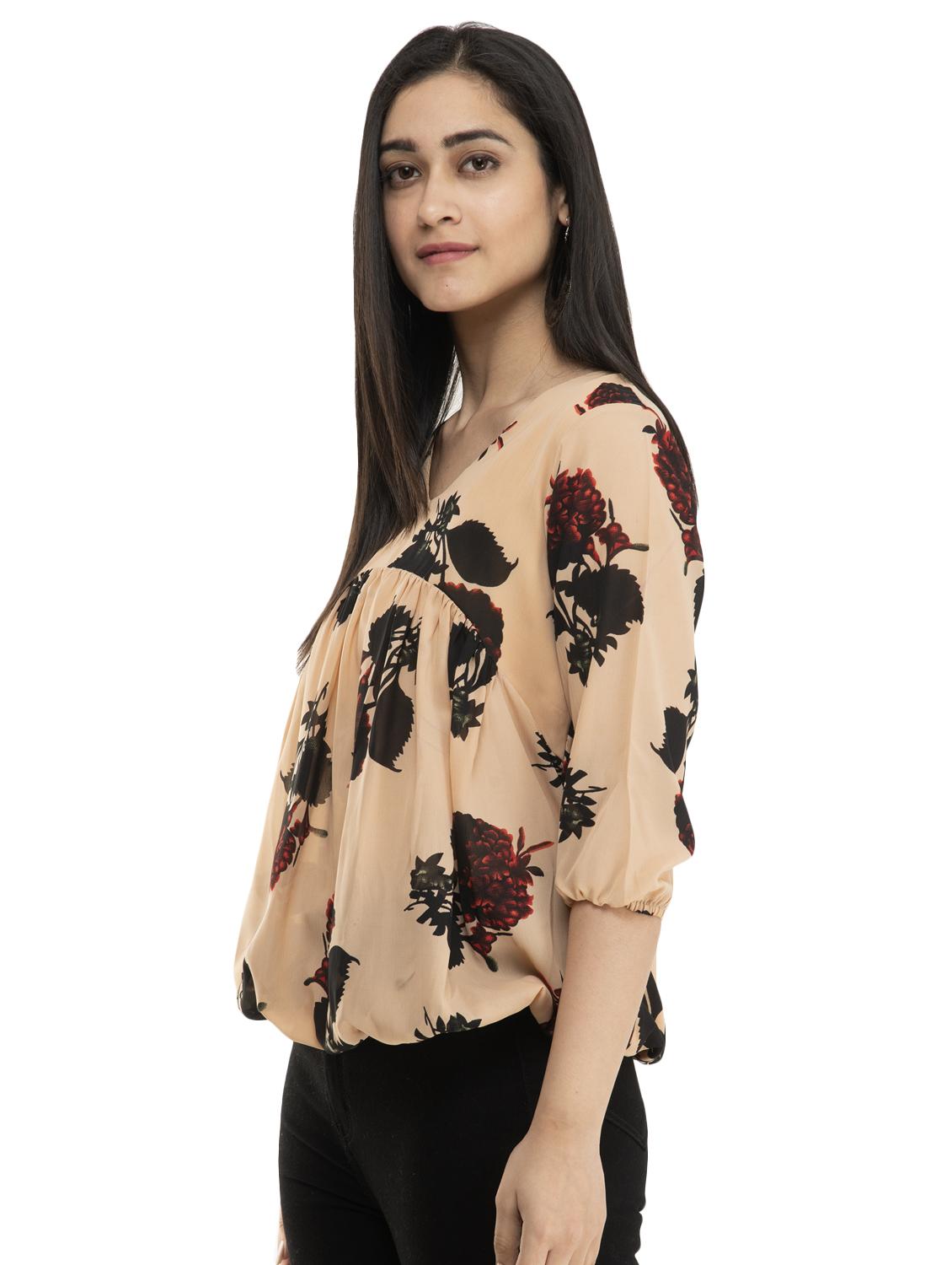 v neck floral top - 17220471 - Zoom Image - 2