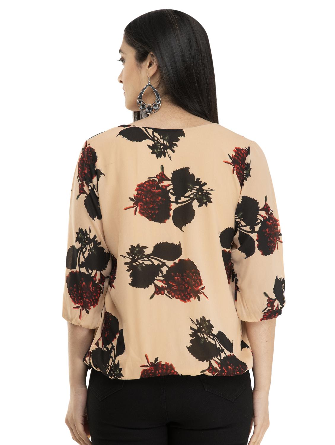 v neck floral top - 17220471 - Zoom Image - 3