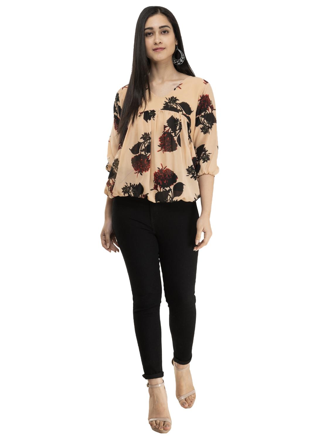 v neck floral top - 17220471 - Zoom Image - 4