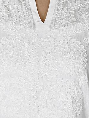 chikankari straight kurta - 17220734 - Standard Image - 4