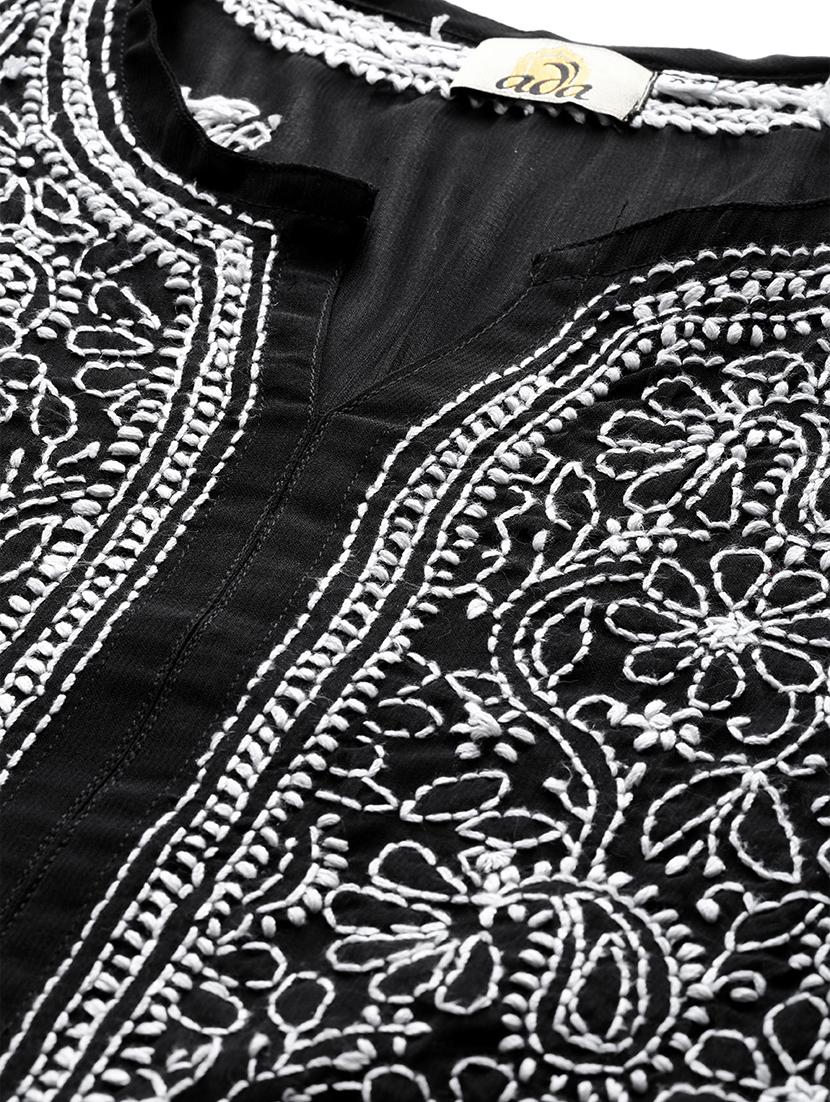chikankari straight kurta - 17220735 - Zoom Image - 5