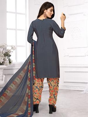 printed patiyala unstitched suit - 17220868 - Standard Image - 2
