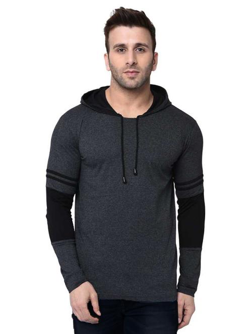 grey cut & sew taped t-shirt - 17220931 - Standard Image - 1