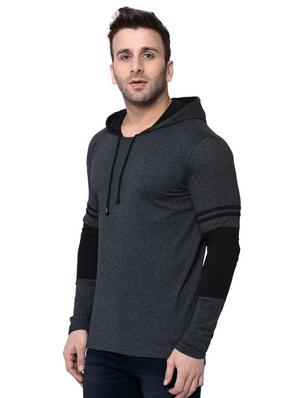 grey cut & sew taped t-shirt - 17220931 - Standard Image - 2