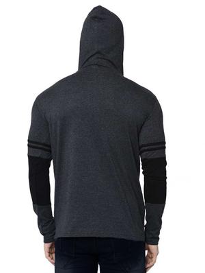 grey cut & sew taped t-shirt - 17220931 - Standard Image - 3