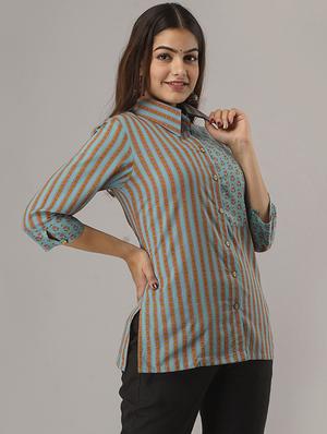navy blue cotton regular shirt - 17220984 - Standard Image - 2