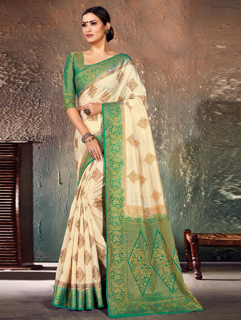 self design woven saree with blouse - 17225006 - Zoom Image - 1