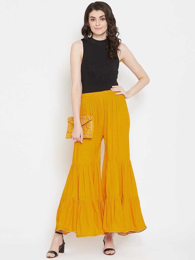 mustard rayon sharara - 17225249 - Zoom Image - 4