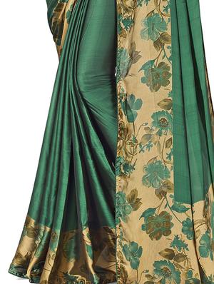 solid bordered printed saree with blouse - 17225616 - Standard Image - 4