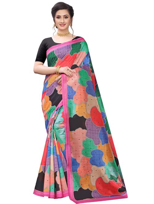color block printed saree with blouse - 17225708 - Standard Image - 1