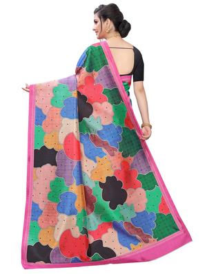 color block printed saree with blouse - 17225708 - Standard Image - 2