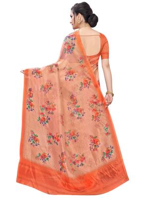 floral printed saree with blouse - 17225713 - Standard Image - 2
