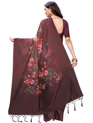 floral printed saree with blouse - 17225721 - Standard Image - 2
