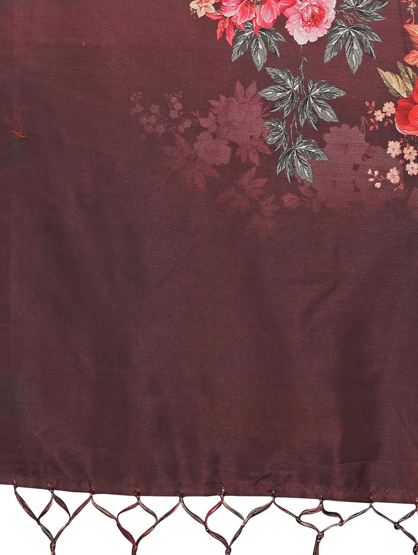 floral printed saree with blouse - 17225721 - Zoom Image - 4