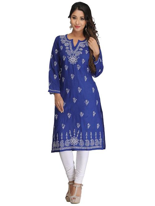chikankari straight kurta - 17225769 - Standard Image - 1
